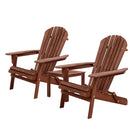 3PC Outdoor Setting Beach Chairs Table Wooden Adirondack Lounge Garden