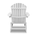 3 Piece Outdoor Adirondack Beach Chair and Table Set - White