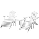 Outdoor Sun Lounge Beach Chairs Table Setting Wooden Adirondack Patio Chair