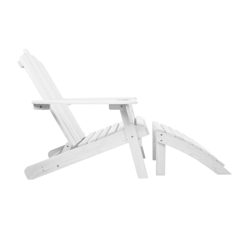 Outdoor Sun Lounge Beach Chairs Table Setting Wooden Adirondack Patio Chair
