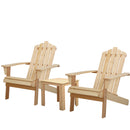 Outdoor Sun Lounge Beach Chairs Table Setting Wooden Adirondack Patio Natural Wood Chair