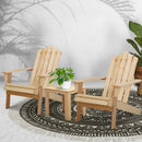 Outdoor Sun Lounge Beach Chairs Table Setting Wooden Adirondack Patio Natural Wood Chair