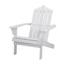 Outdoor Sun Lounge Beach Chairs Table Setting Wooden Adirondack Patio - White