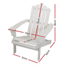 Outdoor Sun Lounge Beach Chairs Table Setting Wooden Adirondack Patio - White