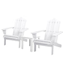 Outdoor Sun Lounge Beach Chairs Table Setting Wooden Adirondack Patio Chair White