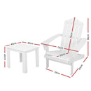 Outdoor Sun Lounge Beach Chairs Table Setting Wooden Adirondack Patio Chair White