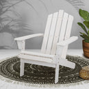 Outdoor Sun Lounge Beach Chairs Table Setting Wooden Adirondack Patio - White