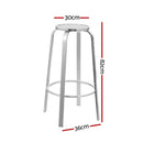 Set of 2 Outdoor Bar Stools Patio Furniture Indoor Bistro Kitchen Aluminum