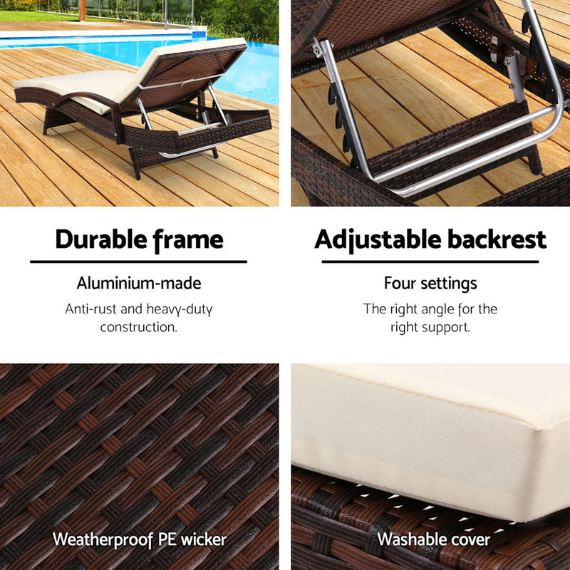 Outdoor Sun Lounge - Brown