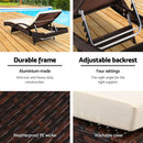 Set of 2 Sun Lounge Outdoor Furniture Day Bed Rattan Wicker Lounger Patio