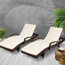 Set of 2 Sun Lounge Outdoor Furniture Day Bed Rattan Wicker Lounger Patio