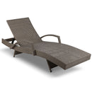 Set of 2 Sun Lounge Outdoor Furniture Wicker Lounger Rattan Day Bed Garden Patio Grey