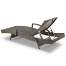 Set of 2 Sun Lounge Outdoor Furniture Wicker Lounger Rattan Day Bed Garden Patio Grey
