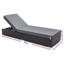 Sun Lounge Outdoor Furniture Day Bed Wicker Rattan Garden Sofa