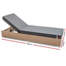 Outdoor Wicker Sun Lounge - Natural Brown