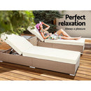 3 Piece Outdoor Wicker Lounge Set - Brown