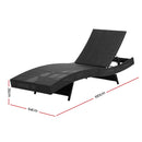 Outdoor Wicker Sun Lounge - Black