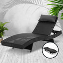 Outdoor Wicker Sun Lounge - Black