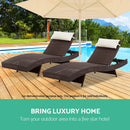 Outdoor Wicker Sun Lounge - Brown