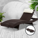 Outdoor Wicker Sun Lounge - Brown