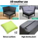 6PC Sofa Set Outdoor Furniture Lounge Setting Wicker Couches Garden Patio Pool