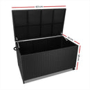 320L Outdoor Wicker Storage Box - Black
