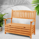 2 Seat Wooden Outdoor Storage Bench