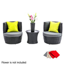 4 Piece PE Wicker Outdoor Set - Black