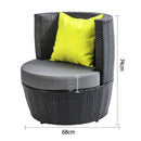 4 Piece PE Wicker Outdoor Set - Black
