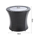 4 Piece PE Wicker Outdoor Set - Black