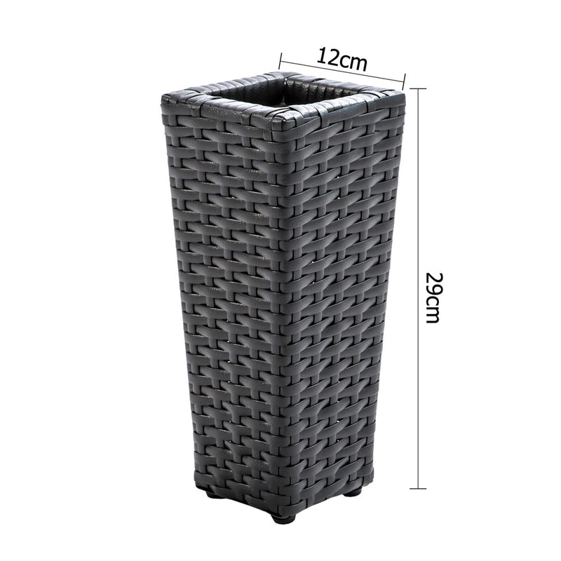 4 Piece PE Wicker Outdoor Set - Black