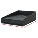 2 Seat PE Wicker Sun Lounge Daybed - Black