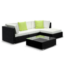 5PC Sofa Set with Storage Cover Outdoor Furniture Wicker