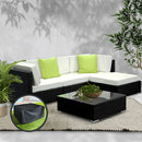 5PC Sofa Set with Storage Cover Outdoor Furniture Wicker