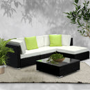 5PC Outdoor Furniture Sofa Set Wicker Garden Patio Pool Lounge