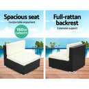 2PC  Outdoor Furniture Sofa Set Wicker Rattan Garden Lounge Chair Setting