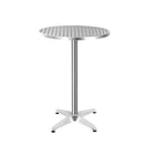 Aluminium Adjustable Round Bar Table - Silver