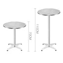 Aluminium Adjustable Round Bar Table - Silver