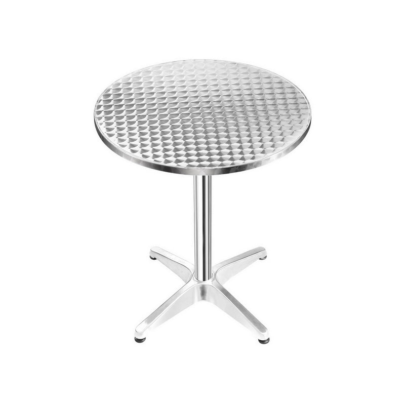 Aluminium Adjustable Round Bar Table - Silver