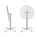 Aluminium Adjustable Round Bar Table - Silver