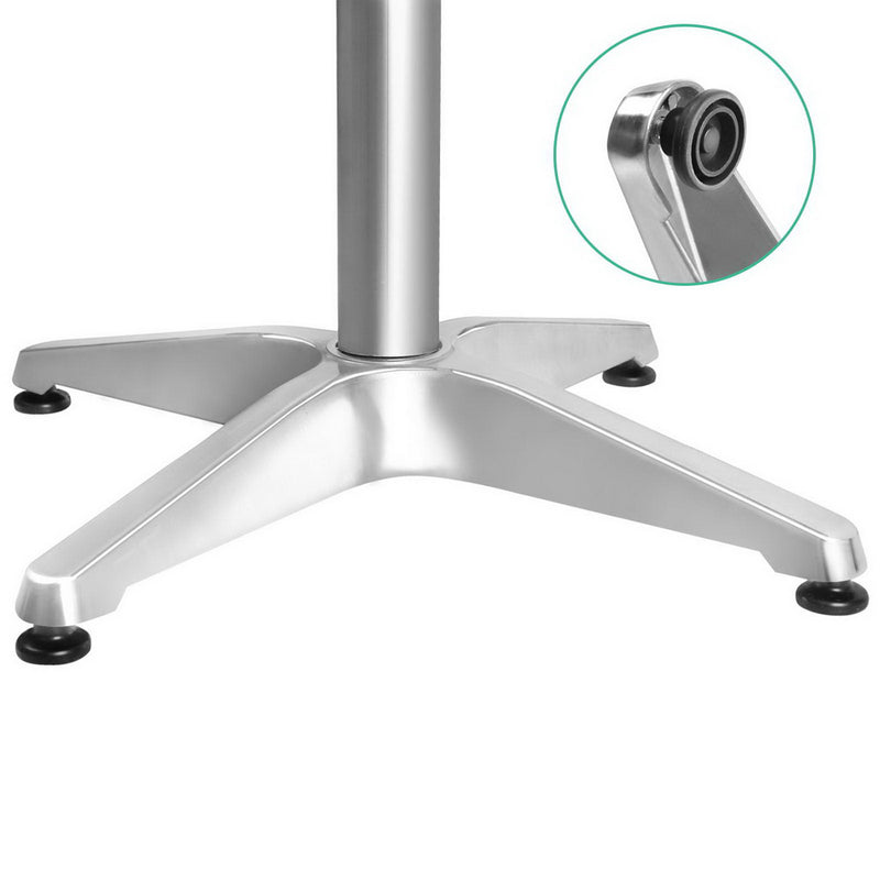Aluminium Adjustable Round Bar Table - Silver