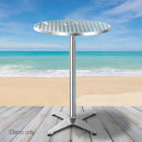 Aluminium Adjustable Round Bar Table - Silver