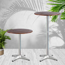 Outdoor Bar Table Furniture Wooden Cafe Table Aluminium Adjustable Round