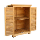 Portable Wooden Garden Storage Cabinet