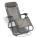 Zero Gravity Recliner Chairs Outdoor Sun Lounge Beach Chair Camping - Beige