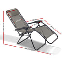 Zero Gravity Recliner Chairs Outdoor Sun Lounge Beach Chair Camping - Beige