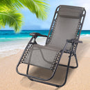 Zero Gravity Recliner Chairs Outdoor Sun Lounge Beach Chair Camping - Beige