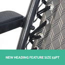 Set of 2 Zero Gravity Chairs Reclining Outdoor Furniture Sun Lounge Folding Camping Lounger Grey