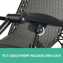 Set of 2 Zero Gravity Chairs Reclining Outdoor Furniture Sun Lounge Folding Camping Lounger Grey