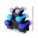 Everfit 6 Piece Dumbbell Weights Set 12kg with Stand